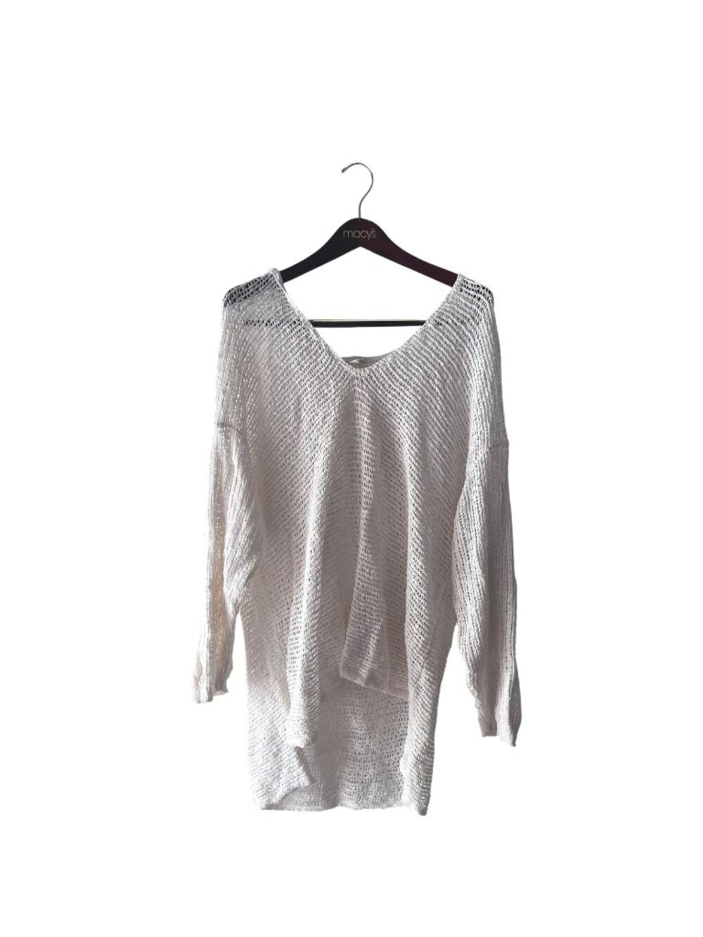 Pure Jill Womens White Open Knit Coastal Grandmother Sweater Hoodie Size 2X